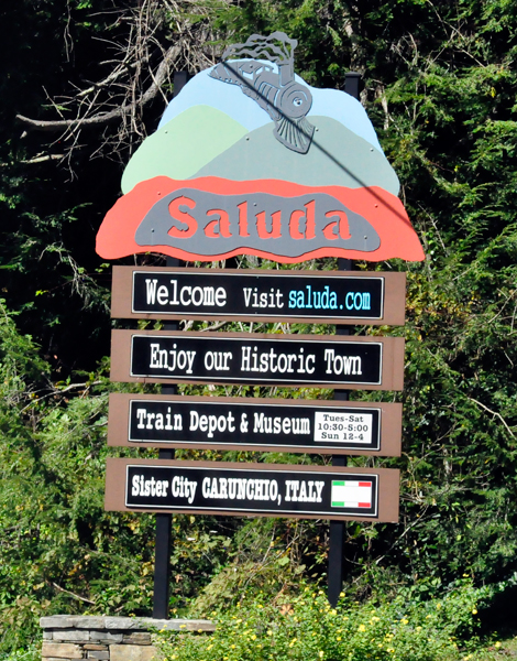 Welcome to Saluda NC sign